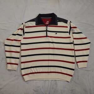 Gorgeous Mens Green Coast Sz Eu56 Sweater Striped Cream, Red, and Black
